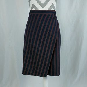 J. Crew The Pencil Skirt Work Navy Stripe 12